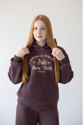 Тепле жіноче худі з триниткового футера з начосом для прохолодної погоди